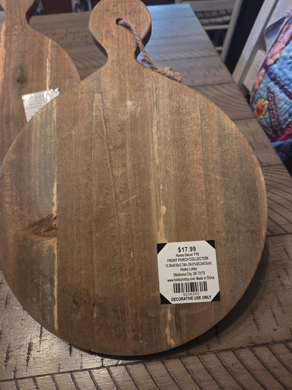 Hobby Lobby Wood and Black Metal Round Hanging Wall Trio - Picture 5 of 5